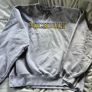 Nike Gray Michigan Crewneck Sweater